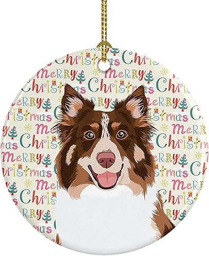 Miniatura 150 de Caroline's Treasures Adorno navideño de husky siberiano en blanco y negro #2 de cerámica para árbol de Navidad, decoración colgante para el hogar,