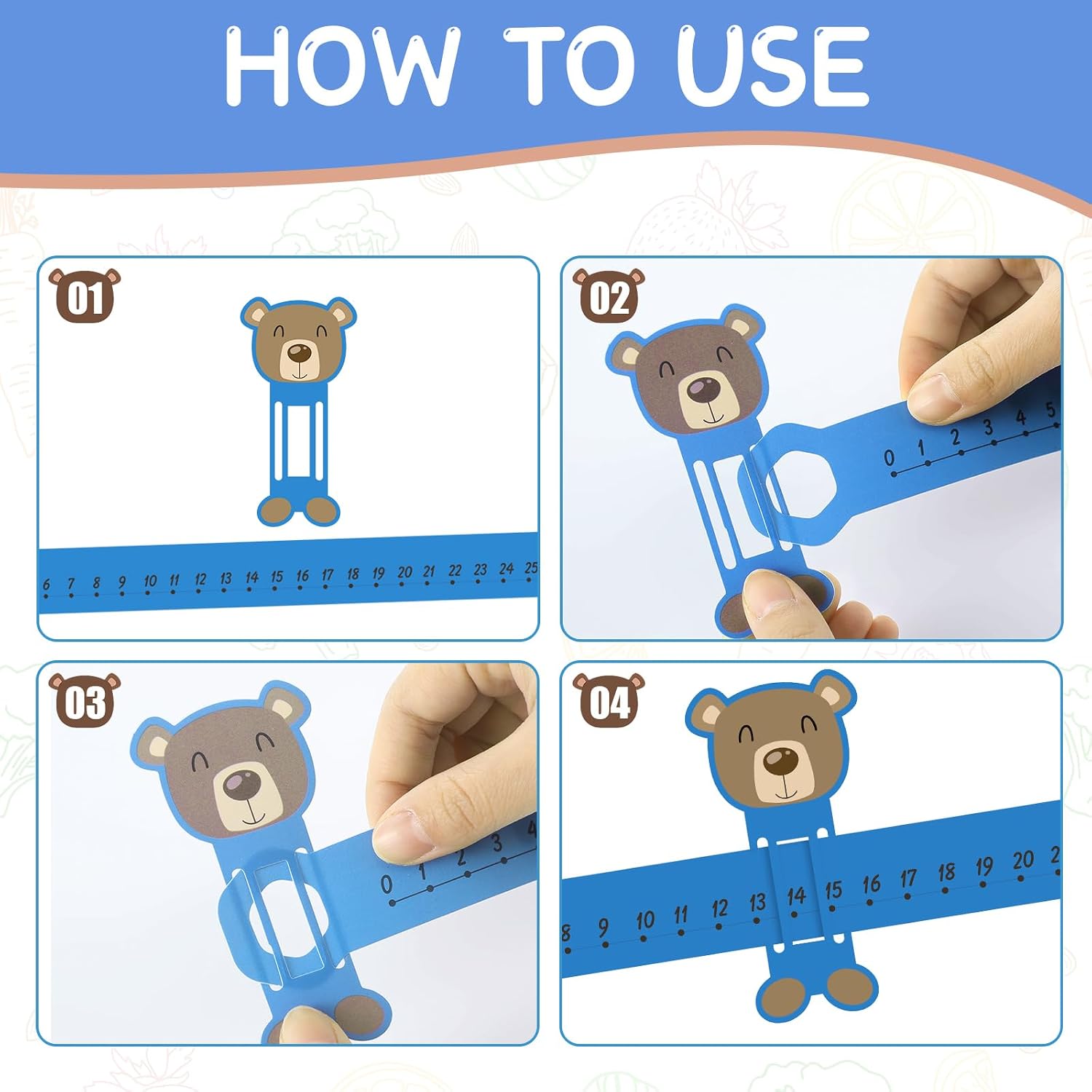 Eersida 24 Pcs Slide and Learn Number Lines 0 to 30 PVC Math Number Line for Student Animal Positive Integers Slide Rules Childhood Education Materials for School,16.5 x 1.5 Inch (Chic Color)