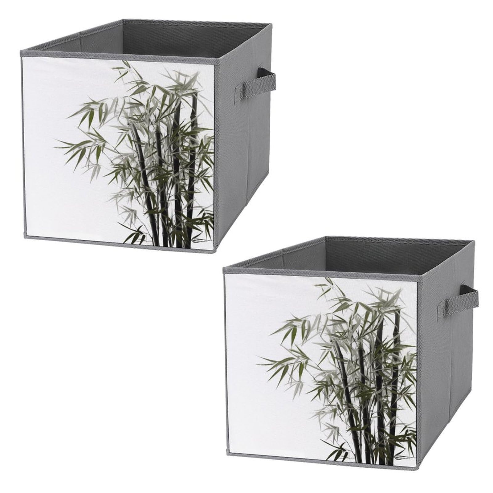 Bac de rangement asiatique pliable lot de 2 paniers de 27,6 cm avec poignées