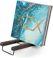 Vista 2 de Victrola The Stand - Soporte y organizador de discos de vinilo de mesa, capacidad para más de 25 discos, detalles inteligentes de metal negro, fácil