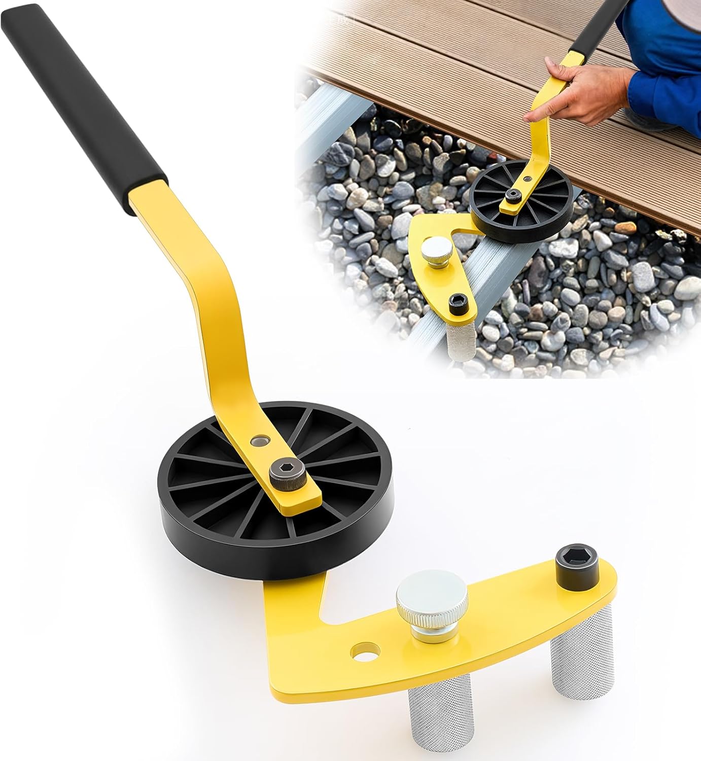 Lothee Deck Board Straightening Tool - Heavy Duty Leverage for Warped Composite & Wood Boards, Non-Slip Grip for Quick Deck Fixes