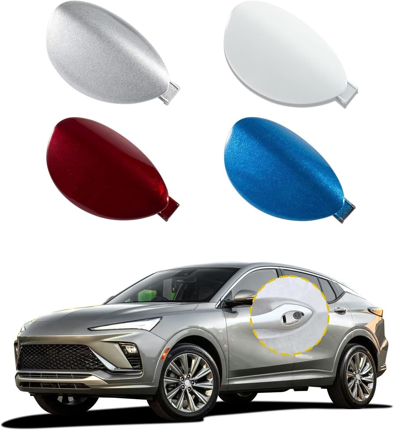 Car Door Handle Cover Cap Compatible with Chevrolet Trax Buick Envista 2024 2025 2026 26283545 Door Handle Accessories Silver