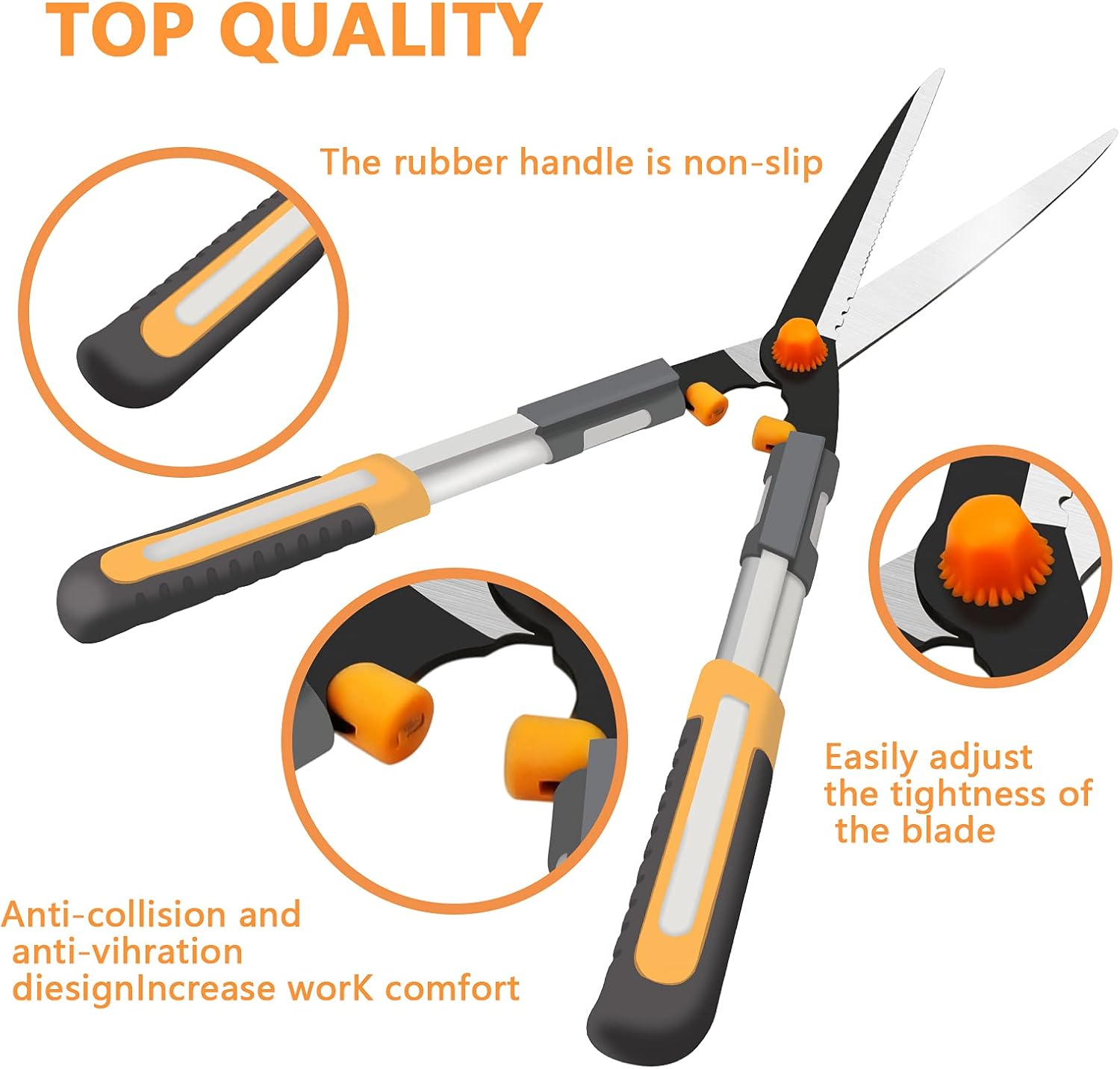 AIRAJ Hedge Shears Set, Professional Garden Shears, Hedge Clippers for Trimming Bushes and