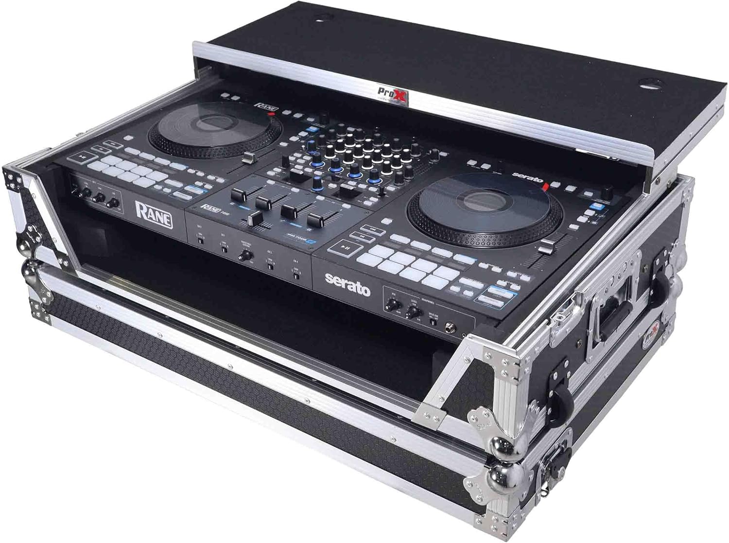 ProX XS-RANEFOUR WLT ATA Road Case For RANE Four DJ Controller with Laptop Shelf 1U Rack Space and Wheels