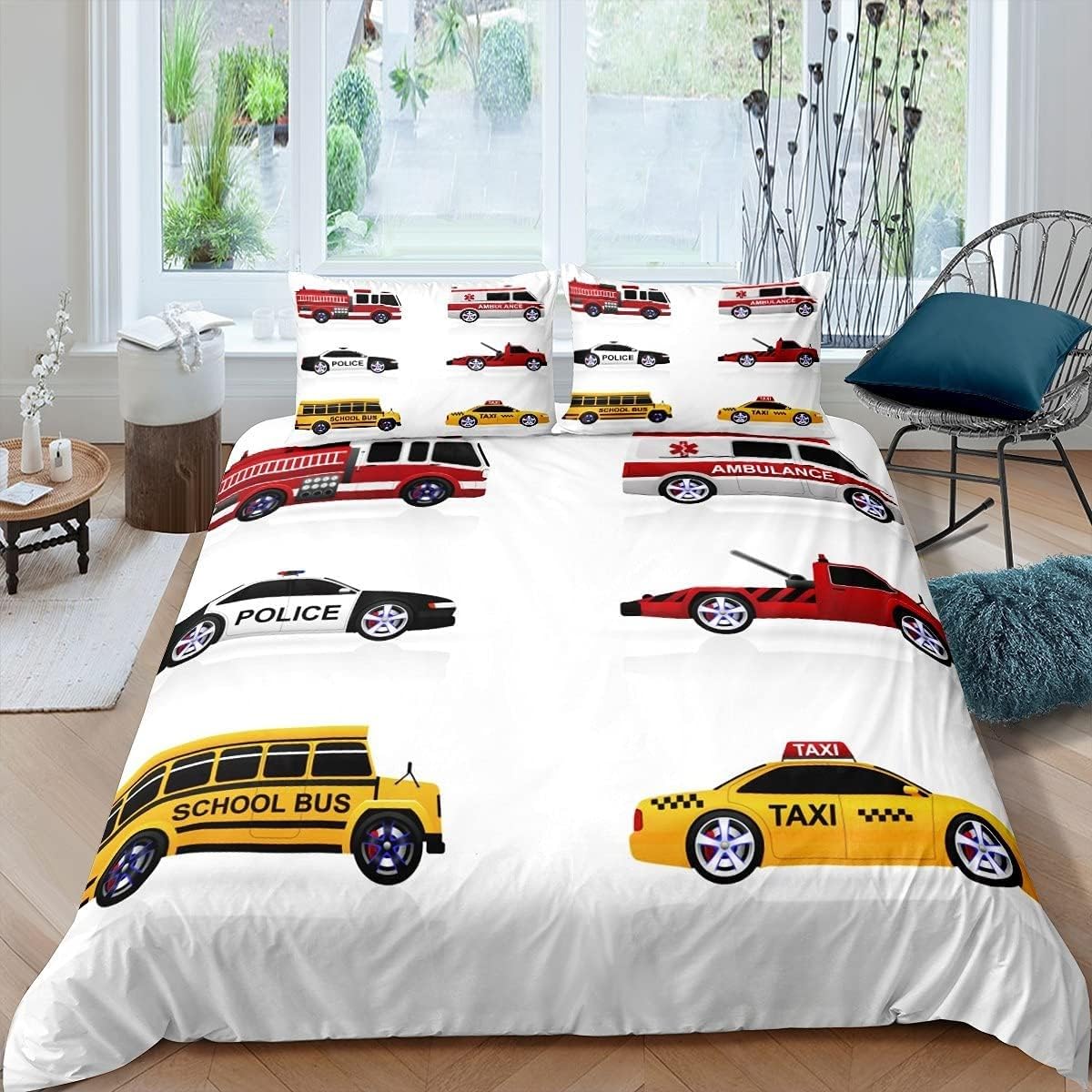 Housse de couette 220x240 cm en microfibre brossée douce avec fermeture éclair rapide