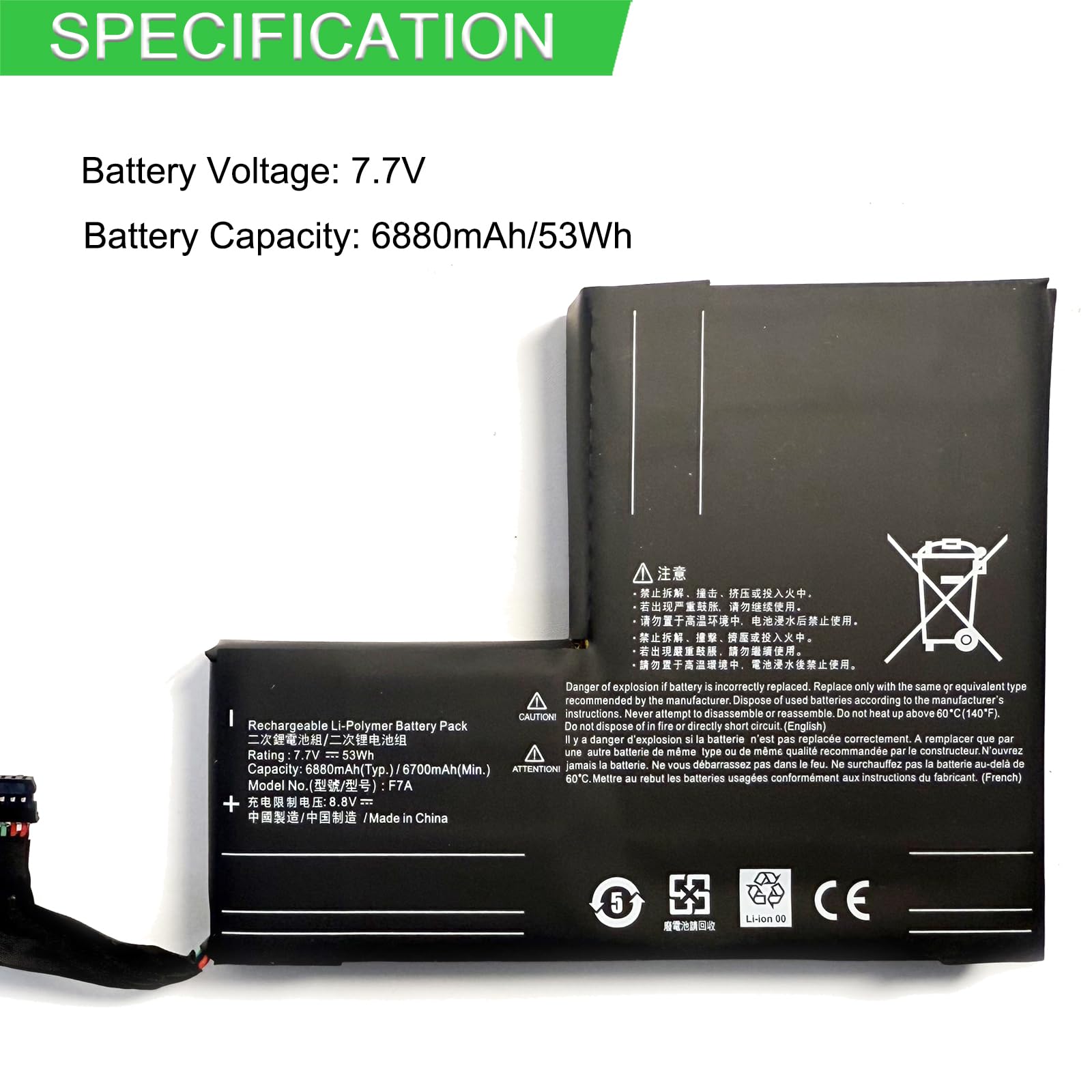 XITAIAN 7,7V 53Wh 6880mAh F7A F7G Bateria Zapomieniająca do Steam Deck LCD/OLED Handheld Gaming PC Series 2(ICP6/47/36+ICP6/57/80)-2 z zestawem narzędzi do naprawy