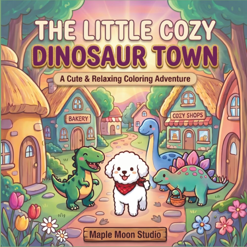 The Little Cozy Dinosaur Town: A Cute & Relaxing Coloring Book with Adorable Dinosaurs, Cozy Scenes, and Fun Easy Designs for Kids and Adults (The Little Cozy Series)