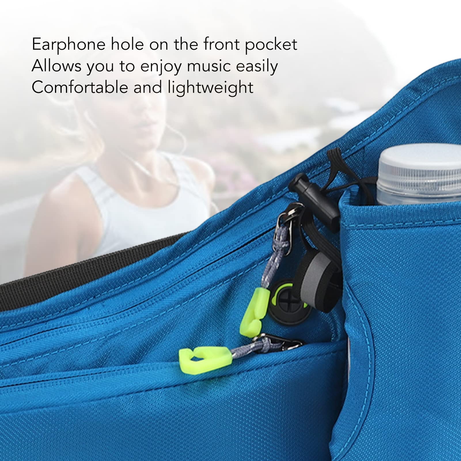 Waist Pack, Reflective Breathable Running Belt Hydration Waist Pack Waterproof for Sports (Blue) 3
