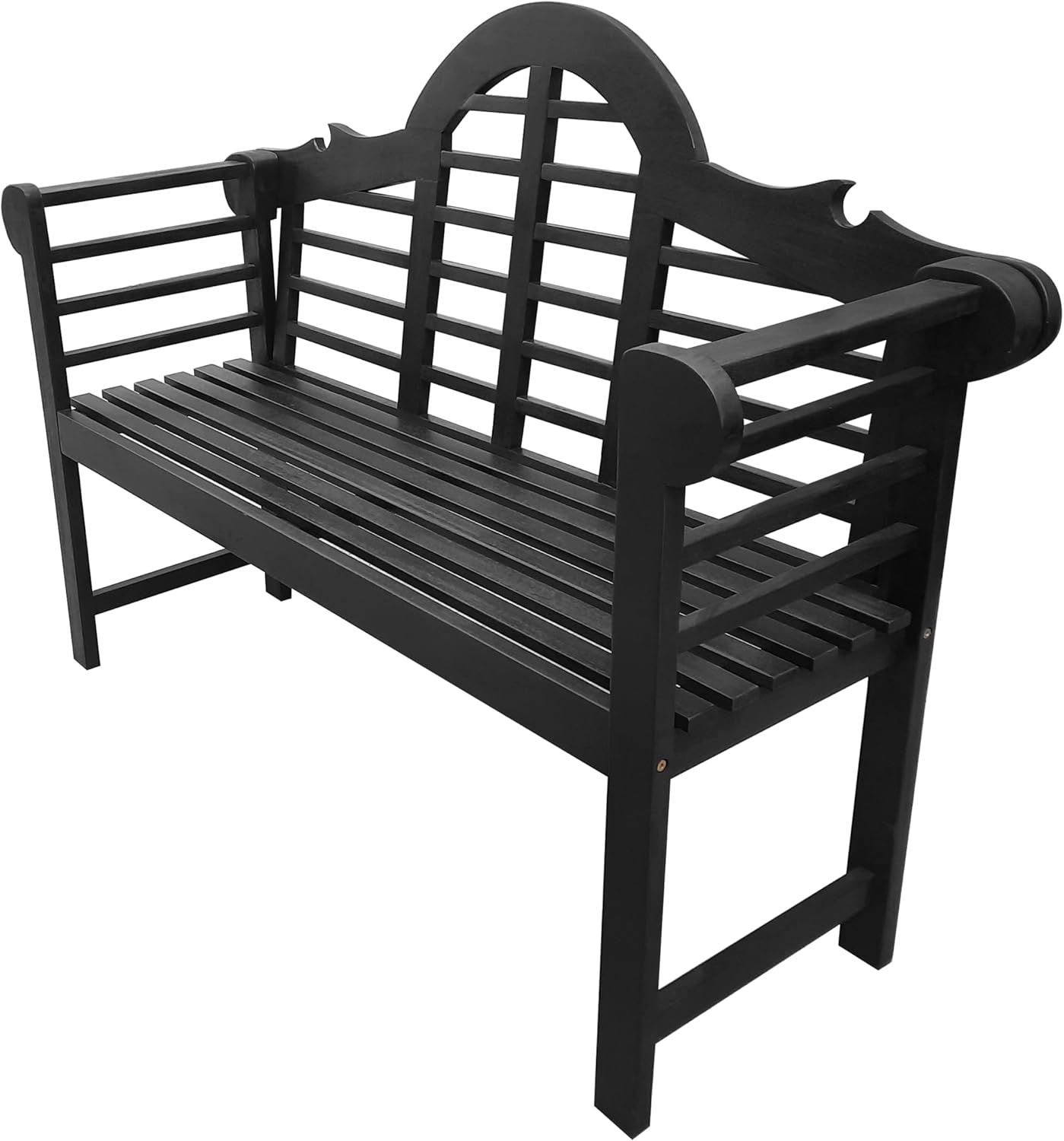JONATHAN Y BNH103B Lutyens 51.2" 3-Seat Arched 600-Lbs Support Acacia Wood Outdoor Garden Patio Bench for Garden, Lawn, Backyard, Pool, Deck, Beach, Firepit, Gray