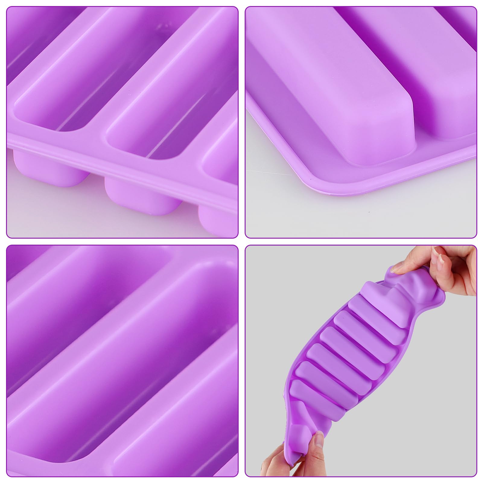 PLUSHCEWT 2 Stampi In Silicone Per Barrette Di Cioccolato - 3 Modelli: Rettangolo, Striscia E Diamante - Antiaderenti, Resistenti Al Calore (-40°C A 230°C) - Per Dolci Fai Da Te - 3