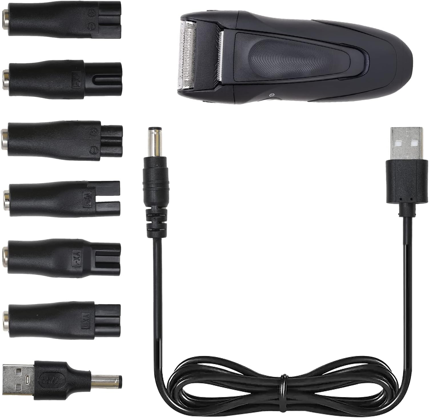 USB Shaver Power Adapter Charger Cord Kit Replacement Power Adapter 7 Charging Cord Heads Suitable for All 5V Shaver Philips Braun Purifier Electric Beard Trimmer Table Lamp Beauty Instrument