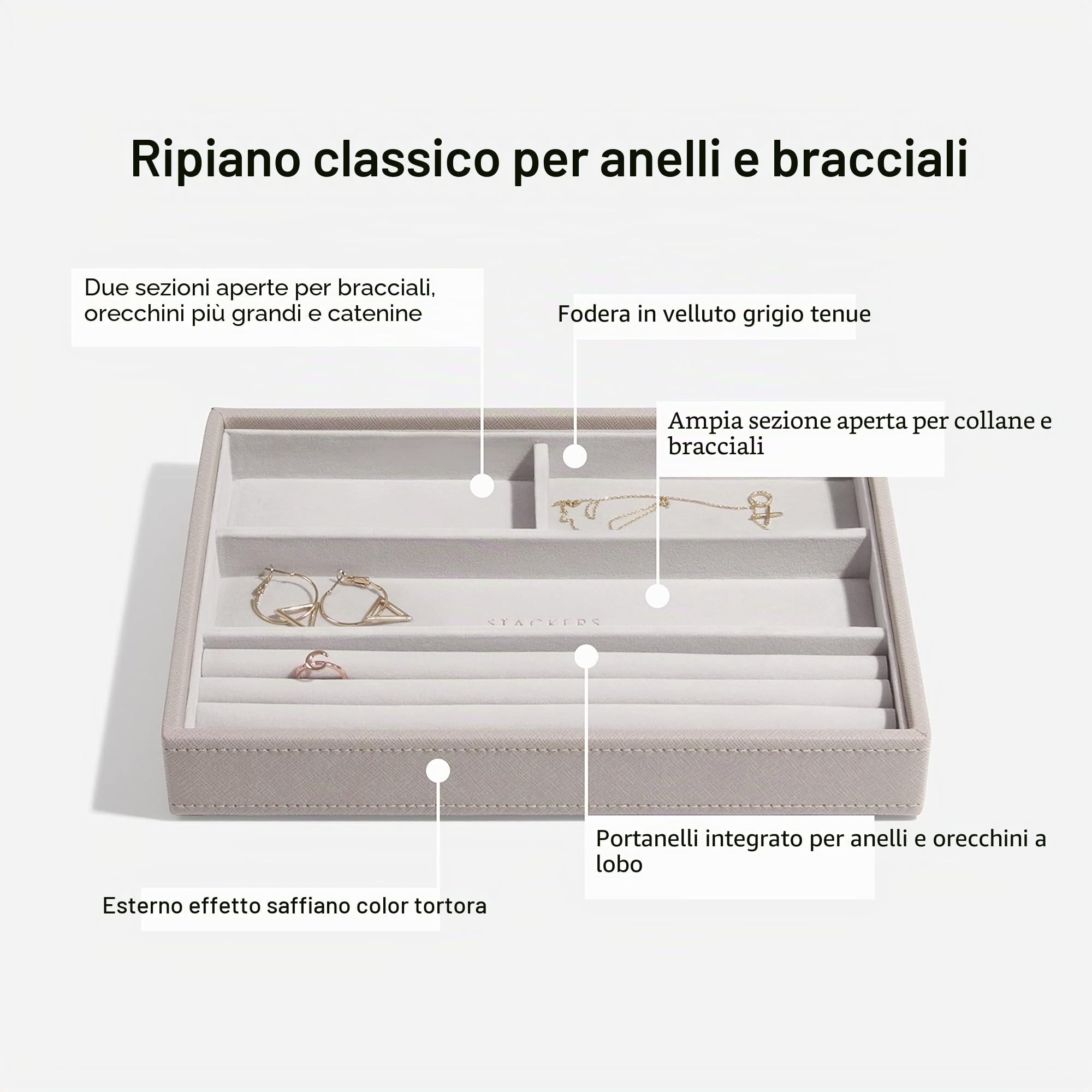 Stackers Classic - Portagioie classico misura media, set di 5