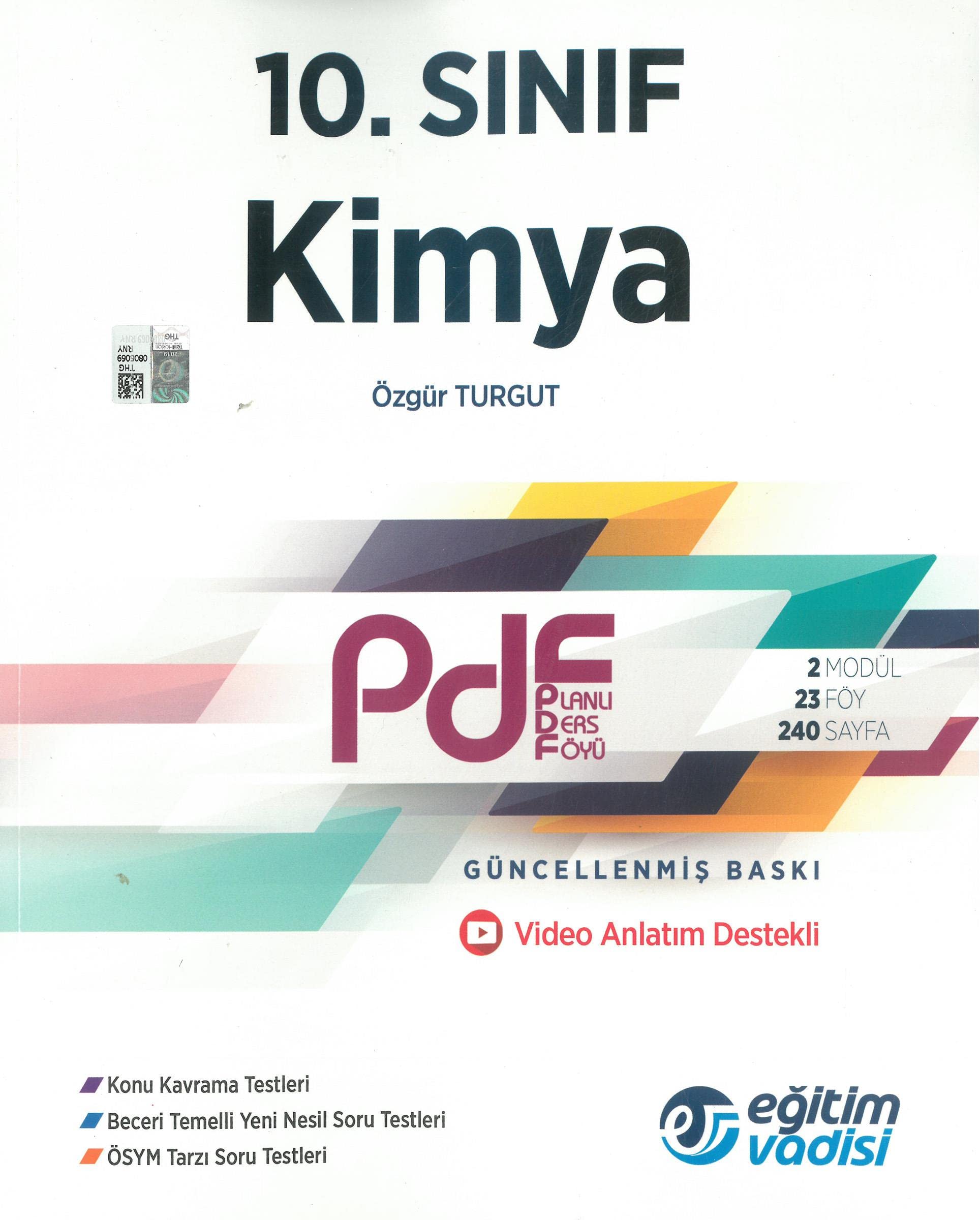 Eğitim Vadisi 10. Sınıf Kimya Güncel PDF Planlı Ders Föyü