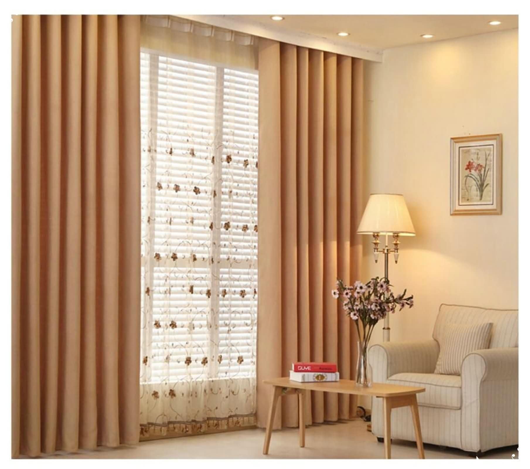 Rideau chambre occultant Beydodo marron uni | Lot de 2 rideaux à oeillets 107x160cm en polyester