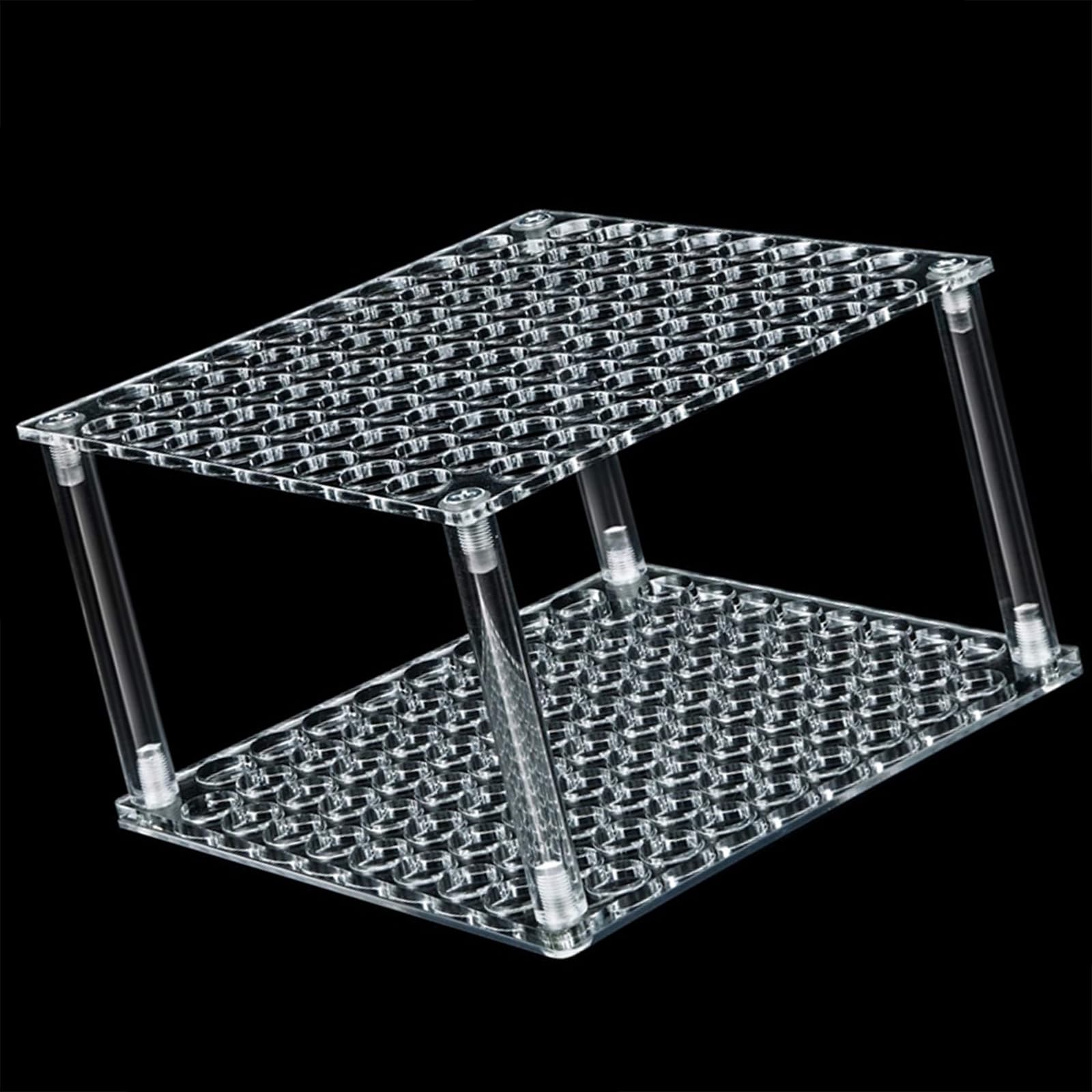 Hsioluted Large Capacity Clear/Black Acrylic Pen Holder for Artists Designers with 96 Hole Easy Assembly Multipurpose Pen Holder Acrylic Pencil Organizers
