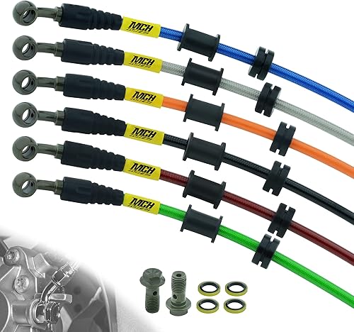 Miniatura 2 de Fewfuss Manguera de aceite de freno hidráulico para motocicleta, tubo de aceite de embrague de freno de acero trenzado para motocross, Enduro y