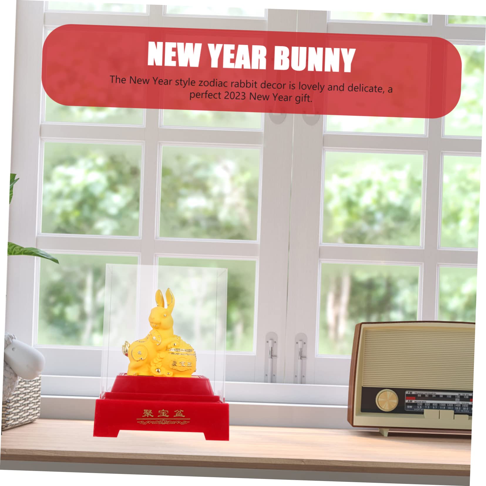 Cabilock 2 Pièces Ornement de Lapin d'or Jouets de Bureau Figurine Lapin doré bureautique Accessoires Home Decor décor Figurine de Lapin pour la Maison Parure de Lapin de Table résine