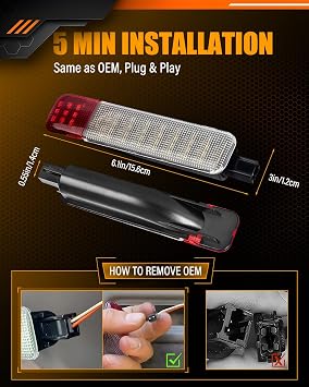 LESAUCE LED License Plate Light+ Interior Door Light for Chevy for GMC