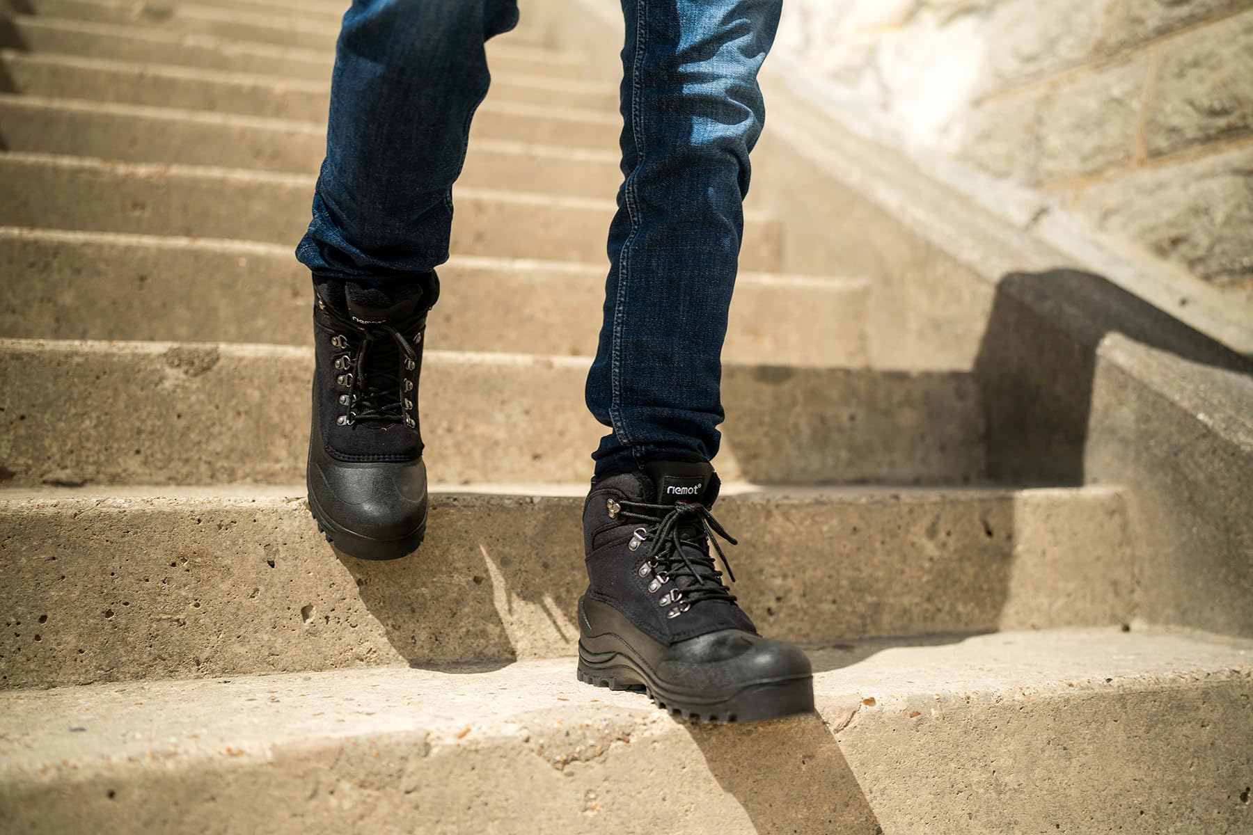 riemot Botas de Nieve para Hombre Mujer, Botas de Senderismo Impermeables Deportes Trekking Zapatos Invierno Cálido Forro de Piel Antideslizante Sneakers, para Exterior, Caminar, Viaje, Casuales