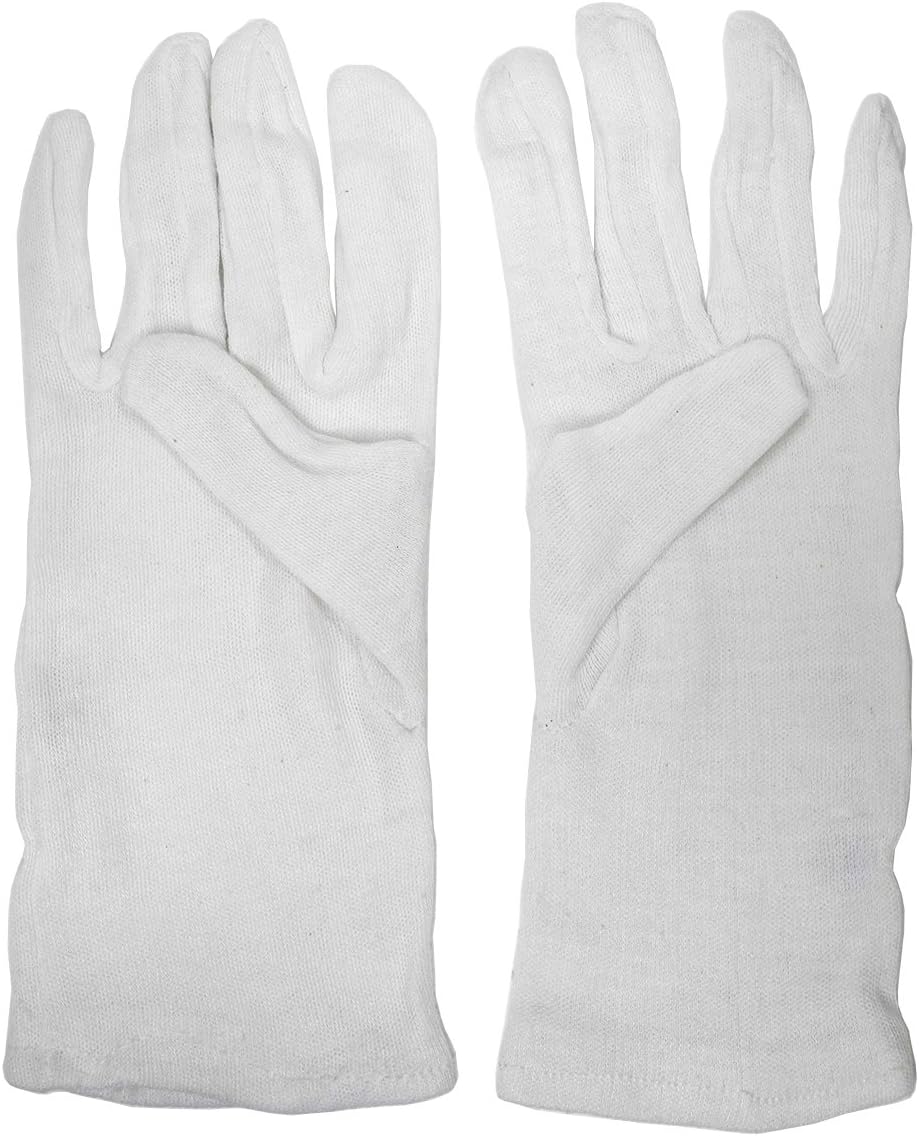 HSWALSH White Cotton Gloves (Lint Free) Mens Size - T83814