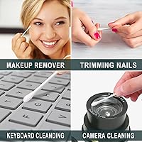 Vista 5 de Paquete de 100 hisopos de algodón, envueltos individualmente, palitos de papel de doble punta envueltos individualmente para orejas, maquillaje