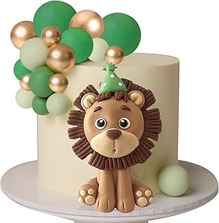 Lion Safari Jungle Animal Cake Toppers for Baby Shower Wild Themed Birthday Party Decorations (Ball) - Buy now
