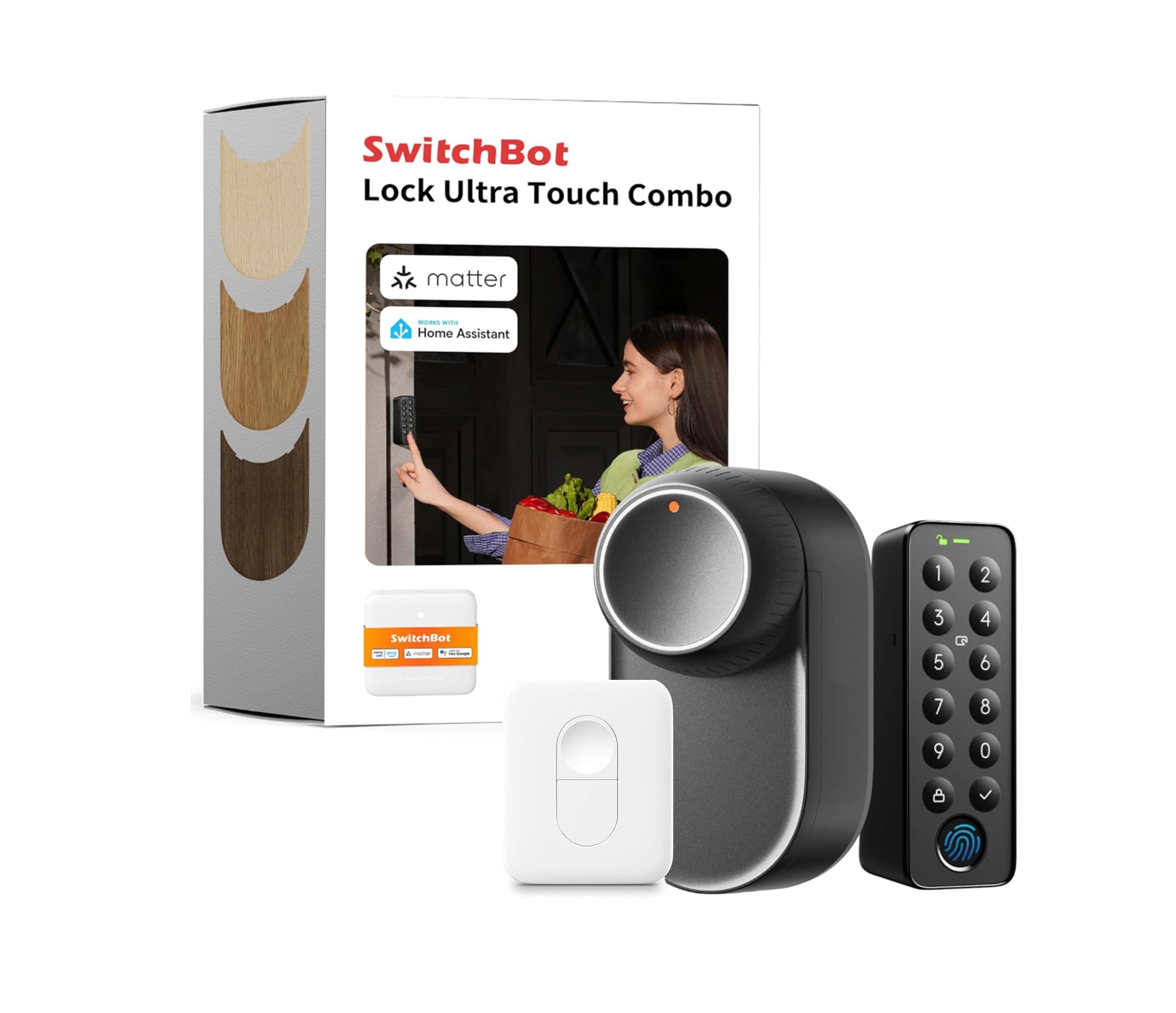 Smart Lock Ultra with Keypad with Remote,Fingerprint Door Lock, App Remote Control, Built-in WiFi Keypad Deadbolt, Auto Unlock, Waterproof&Easy Install,Supports Alexa and Google