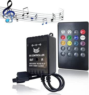 Supernight RGB LED-kontroll DC 12 V kontroll till LED-list, 20 tangenter, infraröd musikcontroller, IR dimmer, Sound Sense-fjärrkontroll för RGB 5050/3528 LED-list
