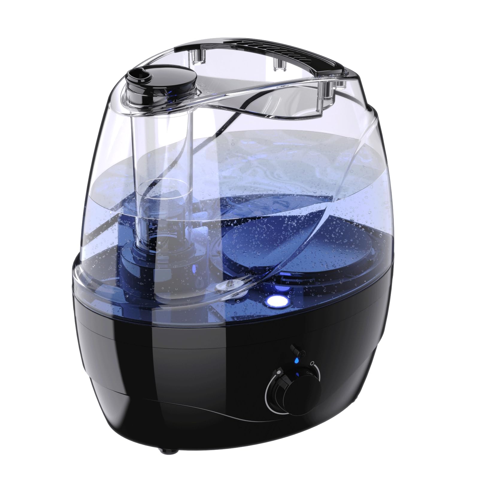 humidifiers for bedroom and large room, 2.2l cool mist humidifier for baby, 30 hours with whisper-quiet operation, adjustable 360° rotation nozzle, night light function, bpa free(2025new)