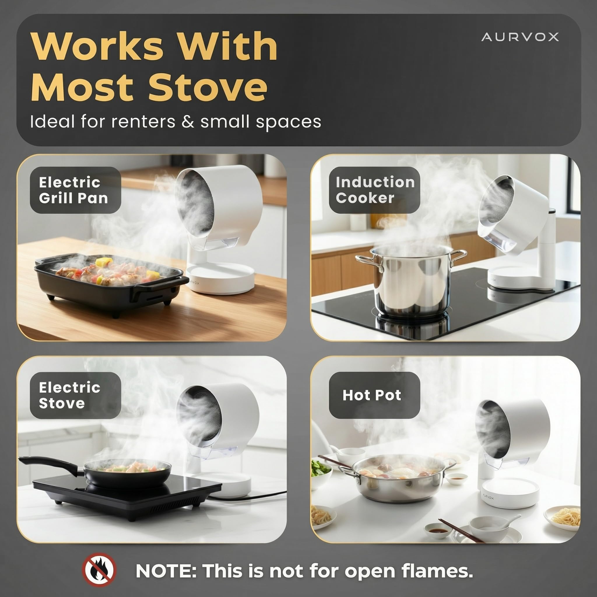 Portable Range Hood – Ductless Kitchen Exhaust Fan with Activated Carbon Filter, Adjustable Height, Low-Noise Smoke Control for Apartments & Indoor BBQ - 5