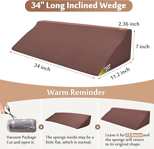 Miniatura 6 de AOSSA Cuña de espuma para adultos mayores, barandillas de cama de seguridad, protector de barandilla para personas mayores, rieles laterales de