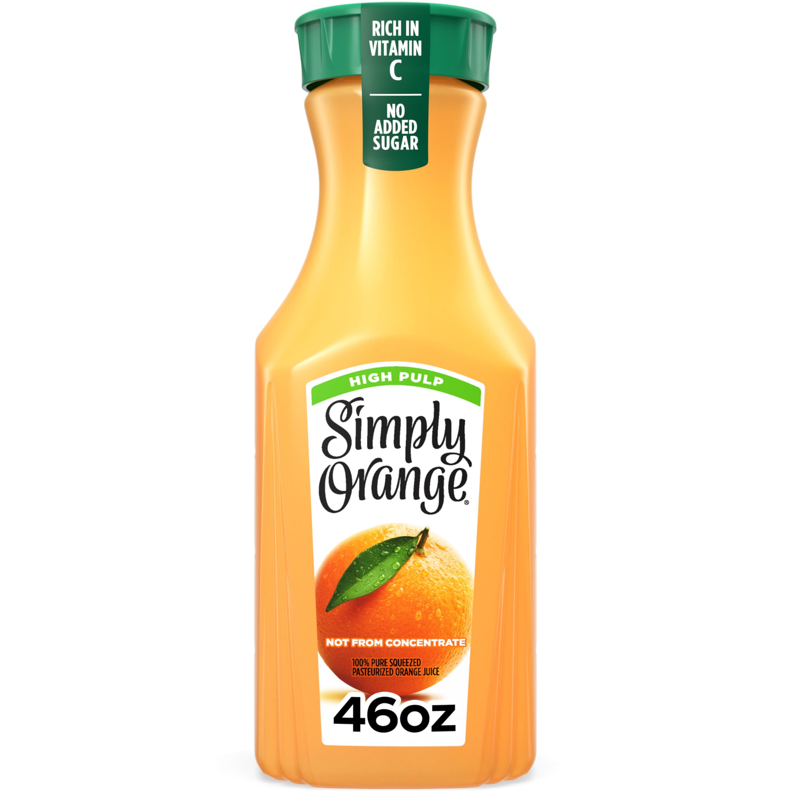 Simply Orange High Pulp Orange Juice Bottle, 46 fl oz