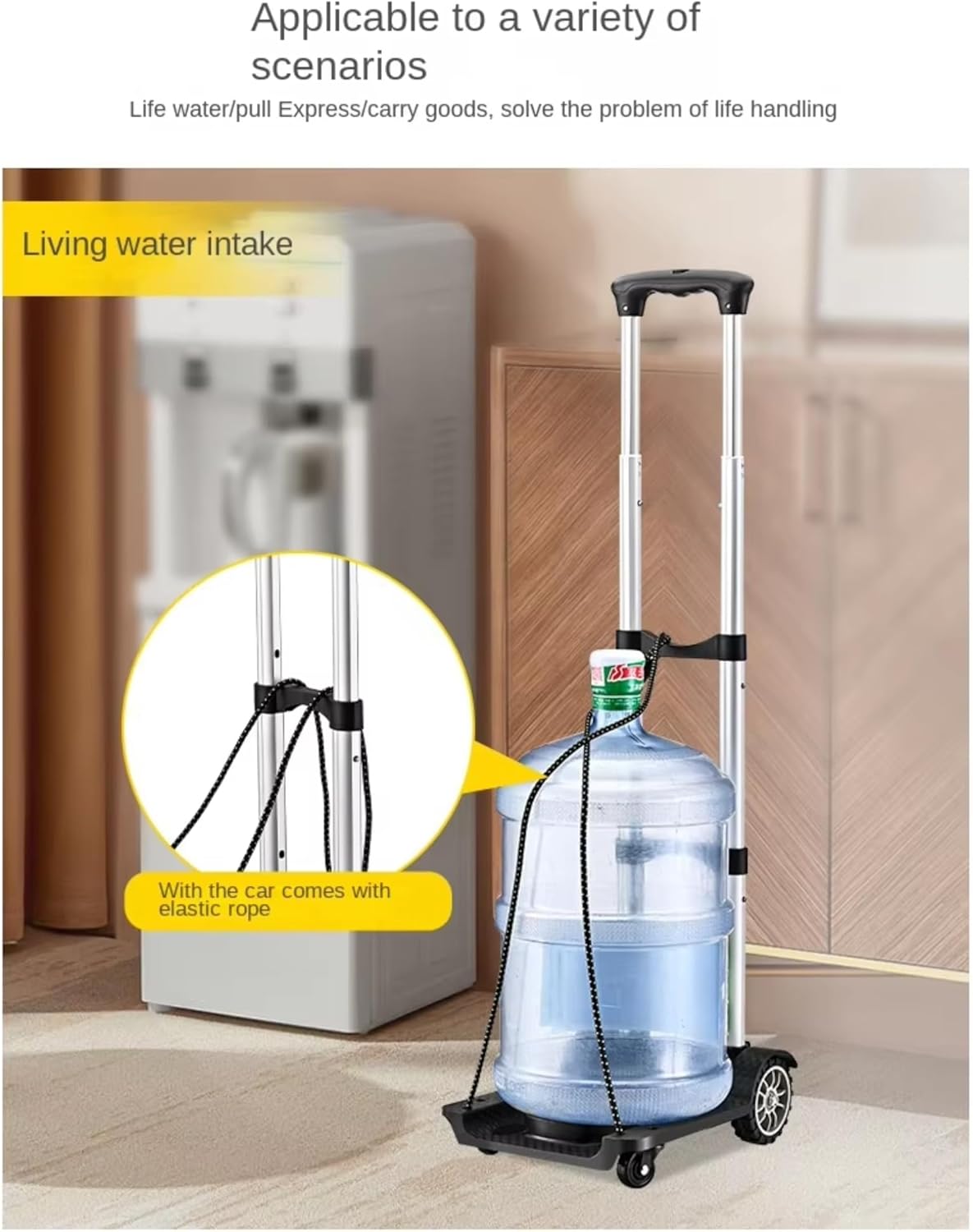 Foldable Luggage Cart, Heavy Duty Portable Hand Truck with Adjustable Handle, Compact Travel Trolley with Wheels for Suitcases, Boxes & Groceries