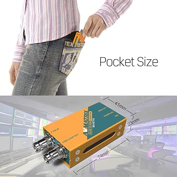 AVMATRIX MINI SC1112 SDI to HDMI mini Converter, HD/SD/3G-SDI Loop Out, SDI/HDMI Converter Pocket Size & Easy Mount, USB-C Power Solution