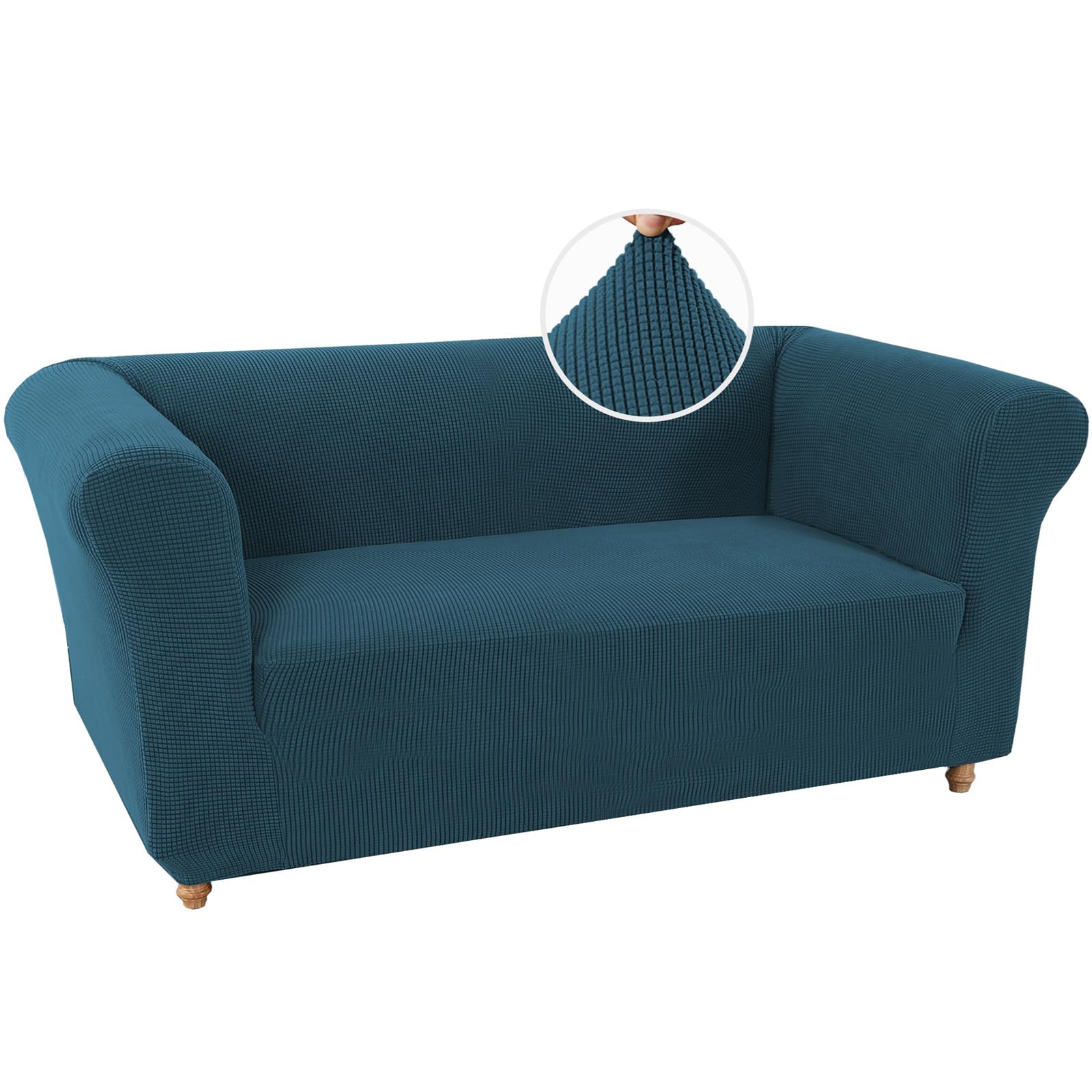 Stretch Chesterfield Sofa Cover 1 Piece Couch Cover for Living Room Soft Non-Slip Sofa Slipcover Furniture Protector for Dogs Feature Thick Jacquard Fabric (Loveseat,Teal Blue) โ image 1