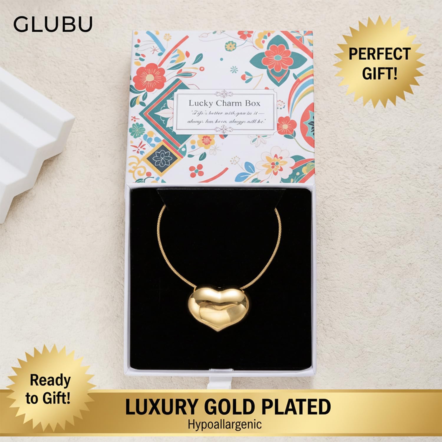 Dainty 14K Gold Plated Puffy Heart Necklace for Women - Simple Minimalist Gold Heart Pendant with Snake Chain - Everyday Layering Jewelry Gift - Image 5