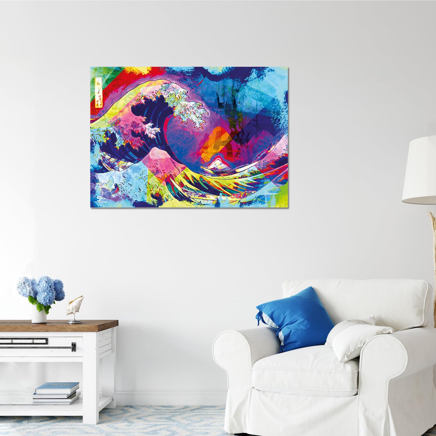 Pop Art Gemälde Acrylglas Giallobus Pop-Art Gemälde 'Die Große Welle' Auf  Acrylglas - 100x70cm - Moderner Wandschmuck Für Zuhause 100x70 Cm Bild, image size:1500x1500