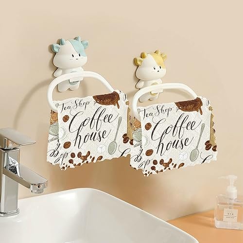 Miniatura 6 de Paquete de 6 paños de cocina para secar platos, paños de limpieza absorbentes, paños reutilizables para cocina, baño, oficina, 11 x 11 pulgadas