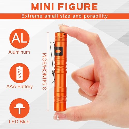 Miniatura 2 de Hortsun 20 mini linternas de luz para bolígrafo, regalos para el día del padre, linternas de bolsillo con clip, linternas pequeñas LED delgadas