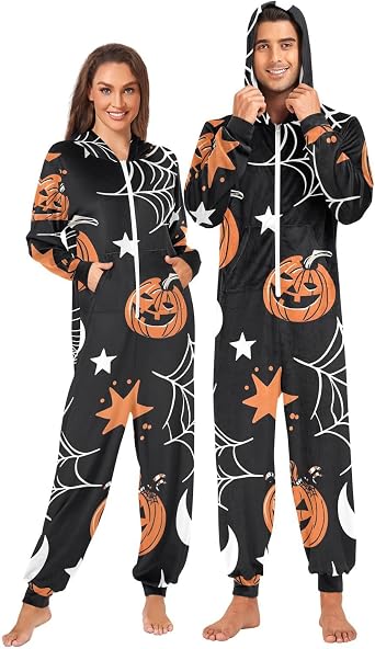 Adult Onesie Pajamas for Men Women name One-Piece Costume Hooded Sleepwear Jumpsuit XS-3XL