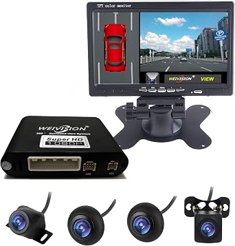 Super Hd 1080P 360 Degree Birds Eye-View Camera Dvr System Bird View Panoramic All Round View System + 7inch Hd Display with 7inch HD Display