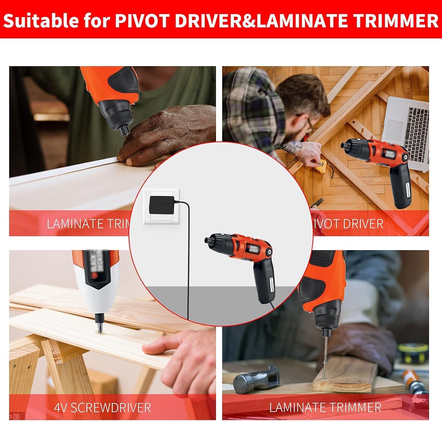 Drill Charger for Black and Decker LI2000(Type 1) LI3100 BDCS20C BDCS40G GSL35 Cordless Screwdriver Replacement Black Decker 9V Charger Cord for 90593303 90593303-01 - Image 5