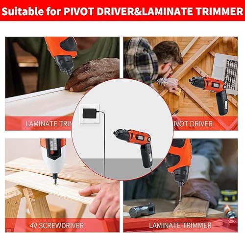 Miniatura 5 de MEROM Para Black and Decker Cargador LI3100 BDCS40G BDCS20C GSL35 Destornillador Inalámbrico Reemplazo Negro Decker 9V Cable Cargador para 90593303