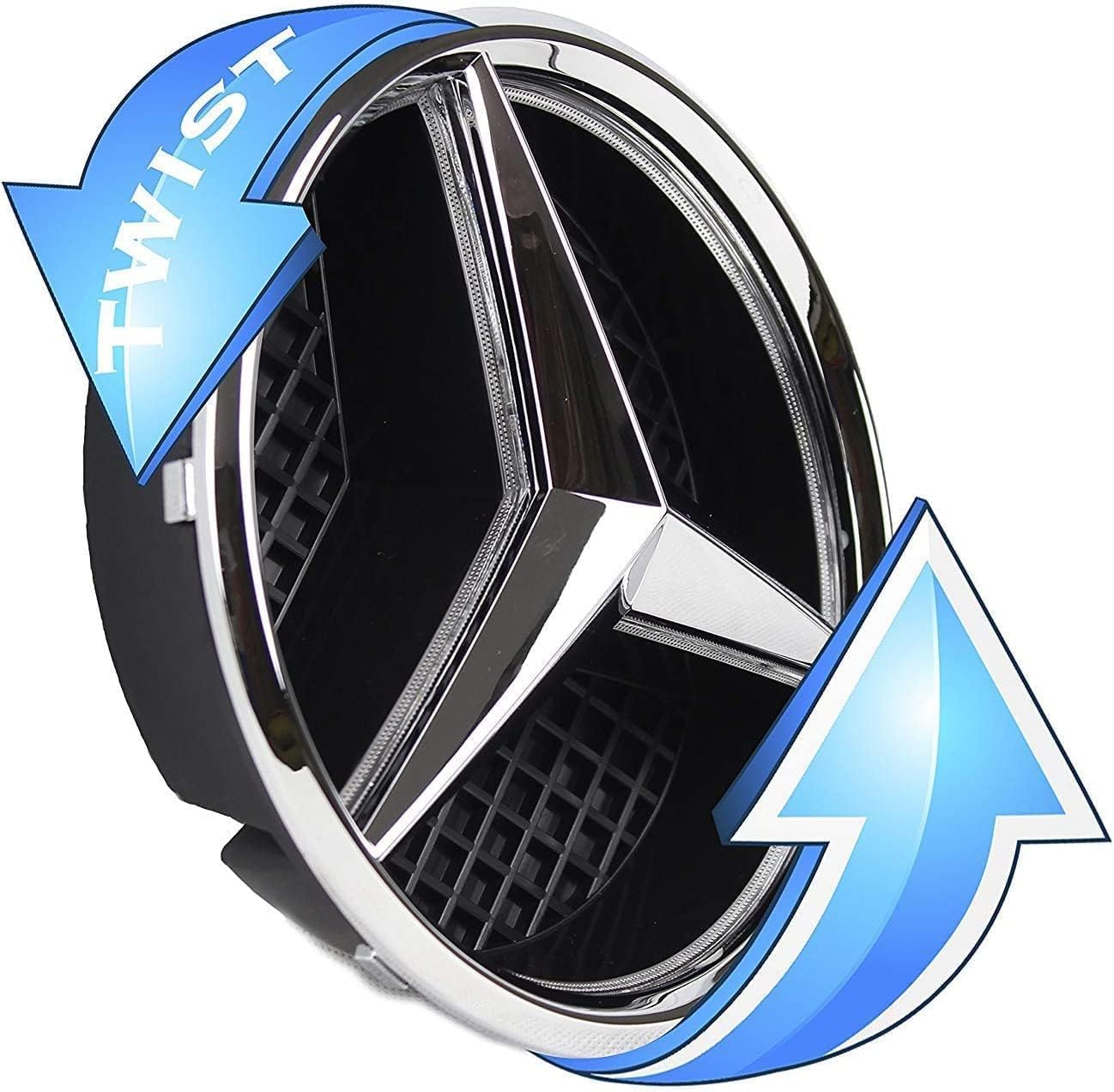 Wise Friends LED Set of 6 Emblem for 2011-2018, Front Car Grille Badge + 4 Wheel caps and a Keychain, Illuminated Logo Hood Star DRL, White Light Drive Brighter Set of 6 + 4 Wheel caps and a Keychain