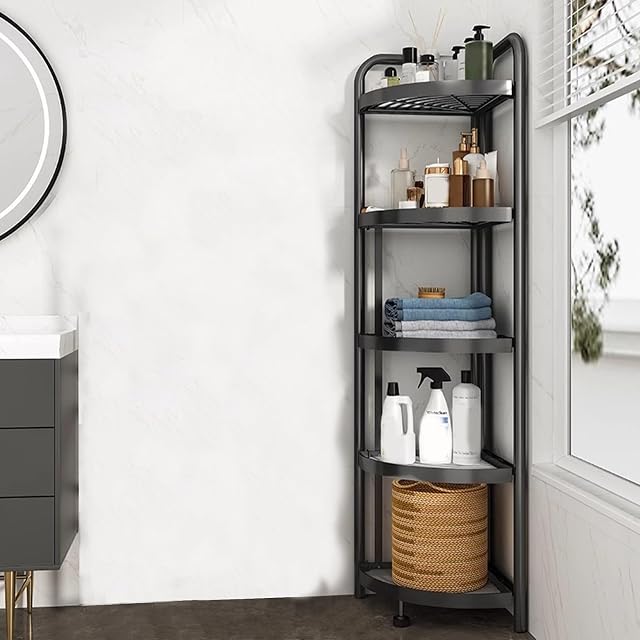 lyxamjrzyp Folding Corner Shelf Stand Corner Shower Caddy Standing Small Space Corner Organizers and Storage Living Room Kitchen