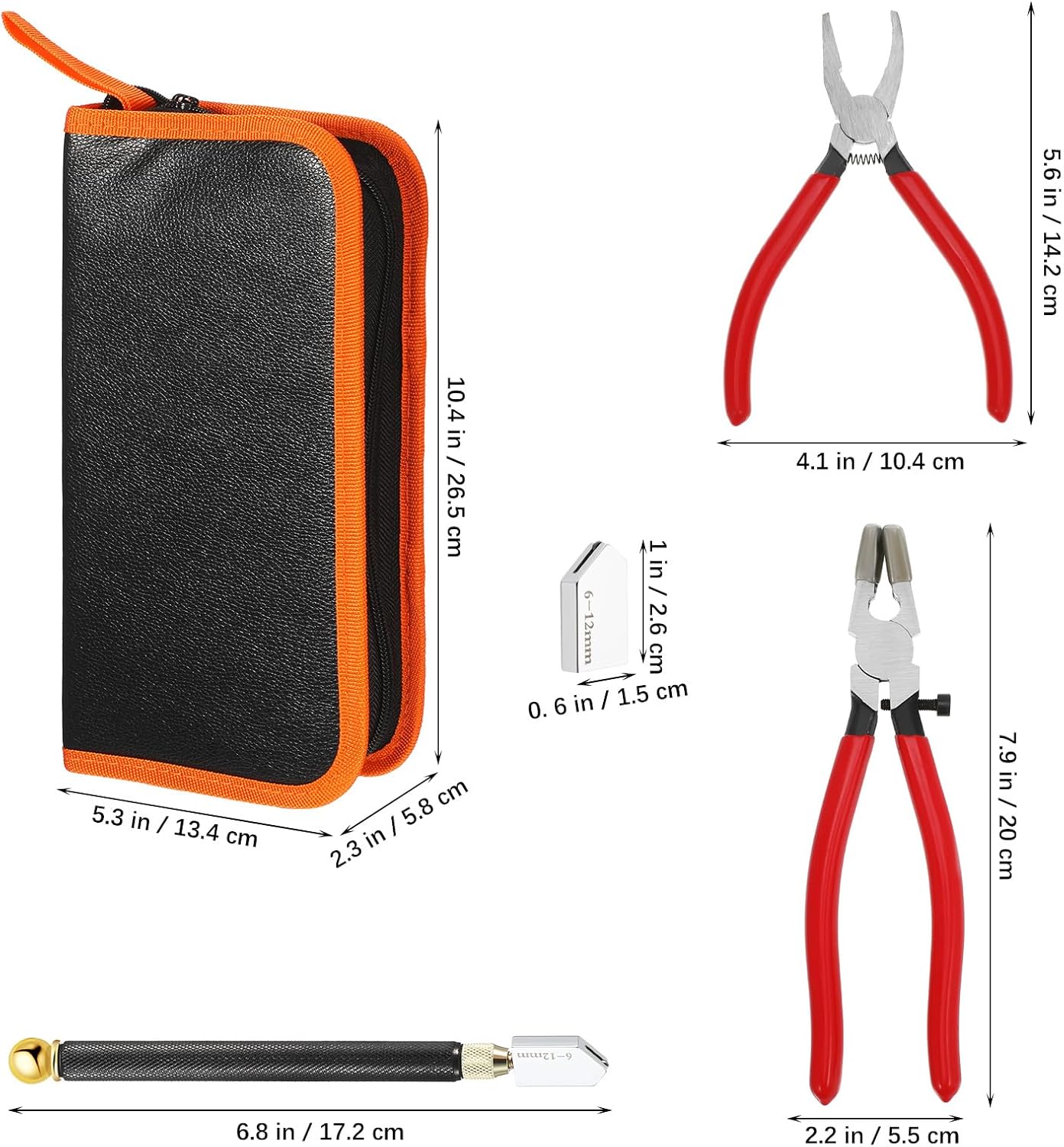 ULTECHNOVO Glass Cutting Tool Set with High-Hardness Blade and Pliers for DIY Stained Glass, Ceramic Tile Cutter for Home Crafting and Mosaic Projects