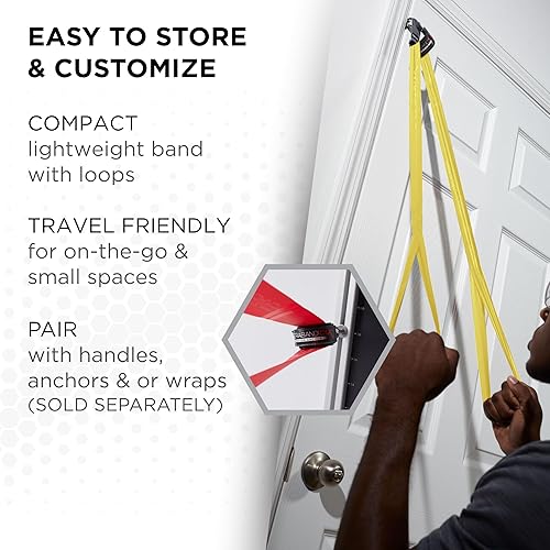 Miniatura 5 de THERABAND CLX - Banda de resistencia con bucles, banda de ejercicio sin látex de 5 pies para movilidad, rehabilitación, estiramiento y Amarillo -