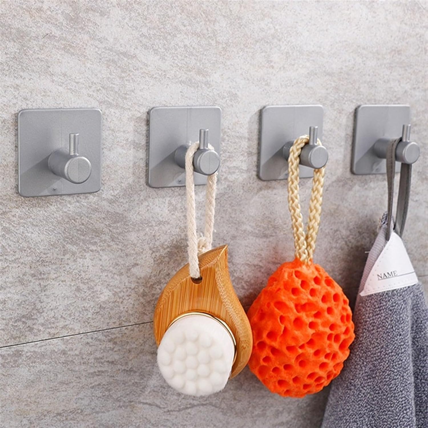 Hook Bathroom Set Towel Rack Paper Holder Towel Bar Hook Hook Door Wall Hooks Hanger Coat Hook(Grey)