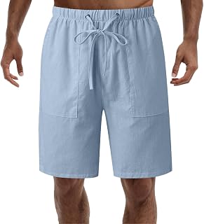 NHNKB Casual Trousers Men's Lightweight Short Jogging Bottoms Men's Summer Lightweight Short Casual Loose Men's Shorts with Drawstring, Elastic Waist and Pockets Men's Running Shorts