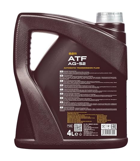 MANNOL 8211 Transmission Oil for Modern Automatic Transmissions, 4L | Transmission Oil for Modern Automatic Transmissions - MN8211, Professional Grade Formula, For All Engines